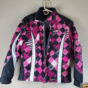 Castle X Womans Snowmobile Jacket Size Medium Pink And Black Winter Jacket
